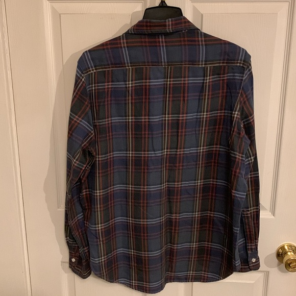 Frank & Eileen Women’s Barry Blue & Orange Plaid Blouse Size Medium Made in USA - Picture 2 of 15